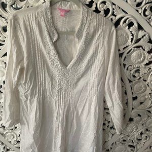 Lilly Pulitzer White Beaded Saratoga Tunic